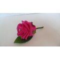 Rose buttonhole with Diamante Center